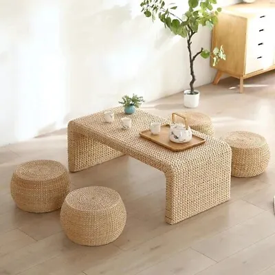 Japanese Rattan Coffee Table Modern Dining Tea Unique • £216.91