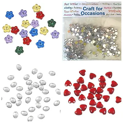 Stick On Craft Gem Embellishments - Clear Or Coloured - Choose Style • £2.99