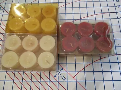 New/Old Stock Box Lot 18 PIER 1 Votive Candles:  6 Creme Brulee+6 Apple Cinnamon • $24.79