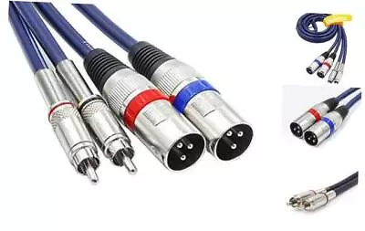  Dual RCA To XLR Male Cable 2 XLR To 2 RCA/Phono Plug HiFi Stereo Audio 5 FT • $32.41