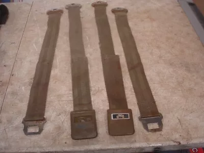 1966 Chevelle GTO 442 GS Lemans Robbins Front Seat Belt Set Brown/Tan GM OEM • $75