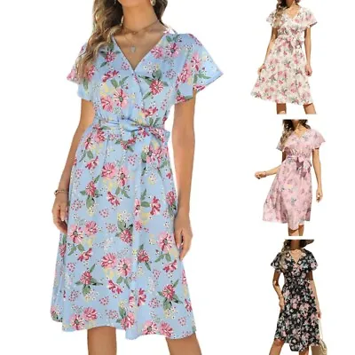 $33.02 • Buy Teens Short Sleeve Short Dress Loose High Waist Woman Travel Loose Dress