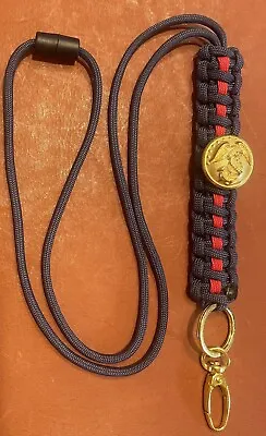 United States Marine Corps Dress Button Navy And Red Paracord ID Lanyard USMC • $15
