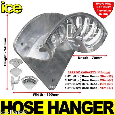 Heavy Duty Aluminium Wall Mounted Garden Hose Pipe Hanger Storage Bracket Tidy • £29.99