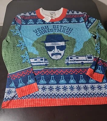 Faux Real Breaking Bad Walter White Ugly Christmas Sweater Shirt Large  • $21