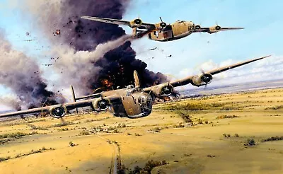 WW2 USAAF Heavy Bomber  B-24 Liberator In Action Poster Print Picture • $3.99