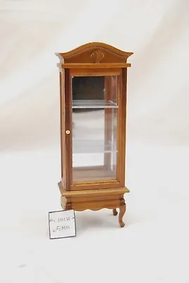 Display Cabinet - Walnut Finish  T6304  Miniature Dollhouse Furniture 1/12 Scale • $14.24