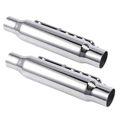 2x Universal Motorcycle Exhaust Pipe Slip Muffler Silencer For Cafe Racer Bobber • $54.95