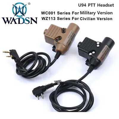 WADSN U94 Military Push PTT For COMTAC/MSA/EARMOR/TCA Military Original Headsets • $22.80