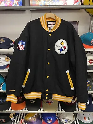 Vintage Mitchell & Ness Pittsburgh Steelers Throwback Wool Jacket Size 3XL • $300