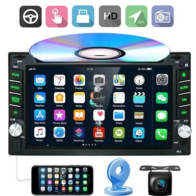 GPS Navigation With Map Bluetooth Radio Double Din 6.2  Car Stereo DVD Player CD • $124