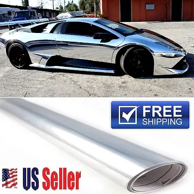 High Quality Silver/Chrome Shiny Vinyl Wrap Paint Decal Sheet Protector Film • $12.99