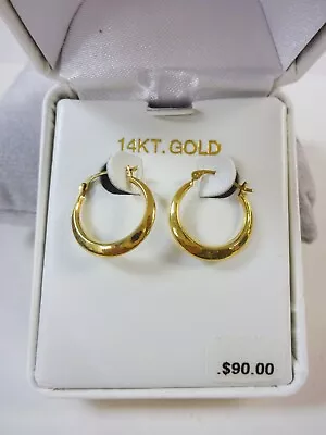 Vintage 14K Yellow Gold Hoop Earrings - New In Box • $116.99