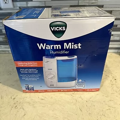 Vicks Warm Mist Humidifier - White/Blue Medium - Large Room Filter Free 1 Gal • $24.99