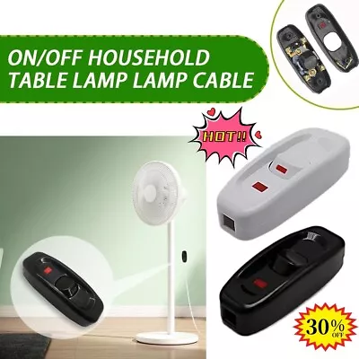 Inline ON/OFF Home Table Lamp-Desk Light Cord Cable Switch Black/White 110-250V • £1.79