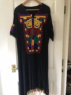 Egyptian Ladies Tunic/Galabeya/Kaftan Short Sleeve Embroidery Size L • £30