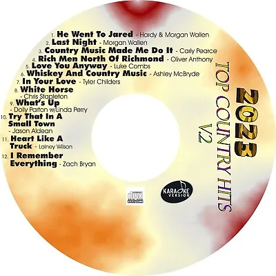 CUSTOM KARAOKE 2023 TOP COUNTRY V2 12 GREAT SONGS Cdg CD+G RARE ZACH LAINEY MORE • $26.95