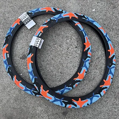 Pair Of Cult Bmx Vans Bicycle Tires 26 X 2.10  Blue Orange Camo Se Haro • $109.95