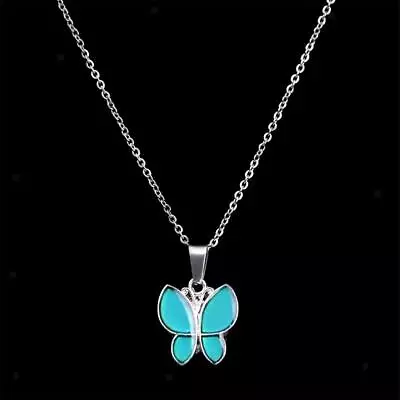 Lady Sensitive Mood Color Change Butterfly Pendant Necklace • $6.95