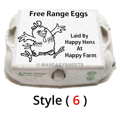 Egg Box Labels Custom Personalised  Chicken Hen Egg Boxes Fresh Free Range Eggs. • £7.99