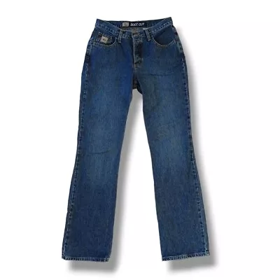 Cruel Girl Bootcut Jeans Dark Wash 100% Cotton Button Fly Midrise Size 9 Long • $24.99