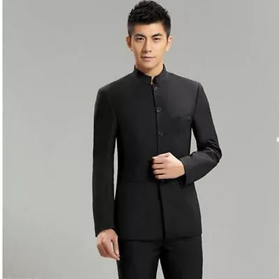 Men's Mao Suit Chinese Tunic Slim Fit Casual Style Formal Busines Wedding Suit • $122.55