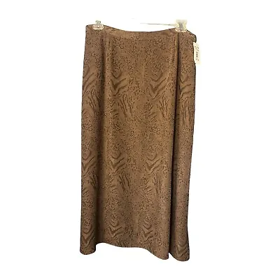 NEW DRAPERS And DAMONS Midi Brown Animal Print Skirt Size 18 W Lined • $12.97