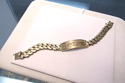 Estate 9 Inch Heavy Duty 14k Solid Gold I.D. Bracelet   H DURO    MAKE OFFER • $12400