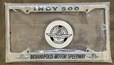 Vintage Indianapolis Motor Speedway Indy 500 License Plate Frame Diecast Metal • $39.95