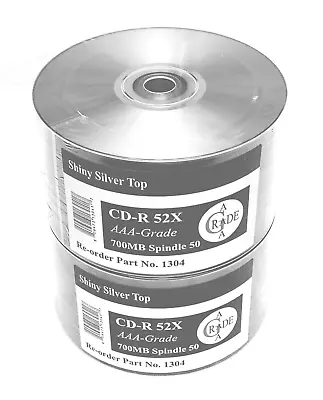 100 RiTEK-OEM Fullface Silver THERMAL Silkscreen Printable Blank CD-R Discs 52x- • £19.44