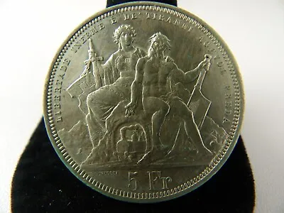 1883 Switzerland 5 Francs Silver Coin - Lugano Shooting Festival (4) • $125