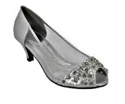 Womens Ladies Low Heel Court Shoes Comfort Work Office Formal Wedding Size New • £9.99