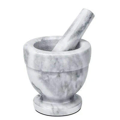 Mortar And Pestle Set White - Solid 4 Inch Heavy Granite Molcajete Stone Grinde • $20.99