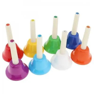 8 Note Colorful Hand Bells For Kids Party Children Music Toys Early Educational • £18.54