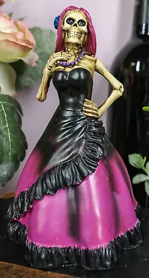 Ebros Day Of The Dead Magenta Skeleton Lady Bride Statue 6 H Decor DOD Figurine • $26.99