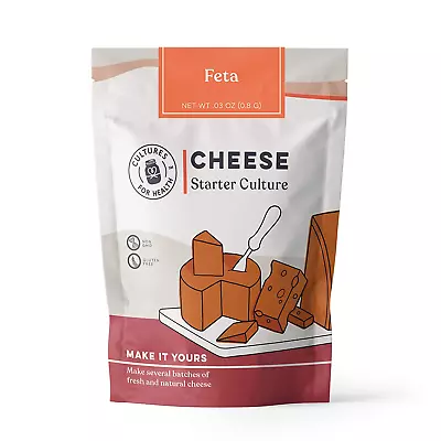 Feta Cheese Starter | 4 Packets Mesophilic Powdered Active Cultures | Gluten Fre • $27.40