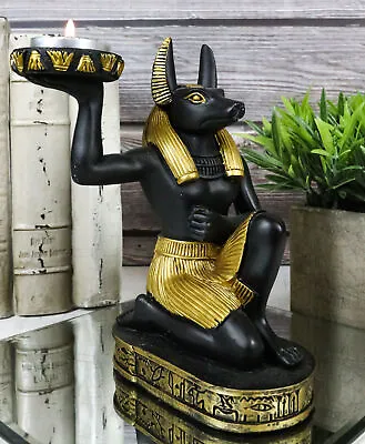 Egyptian God Of The Afterlife Mummification Anubis Tea Light Candle Holder Decor • £32.10