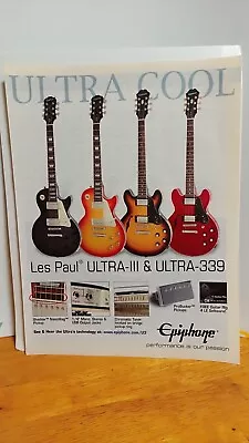 Epiphone Les Paul Ultra Guitar Print Ad 11 X 8.5 Ultra 339 • $4.25