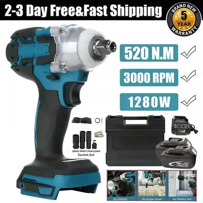 18V 1/2  Driver 520N.m For MAKITA DTW285Z Cordless Brushless Impact Wrench • £25.99