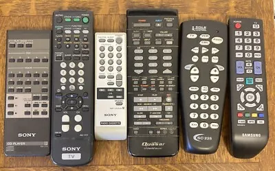 Sony Samsung Quasar Sole Remote Controls (6) Lot Vintage Bundle TV CD Radio • $10.99