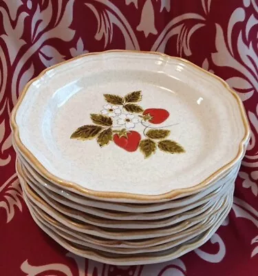 Set Of 8 Vtg Mikasa Strawberry Festival Salad Plates 8  Beautiful Condition  • $65.50