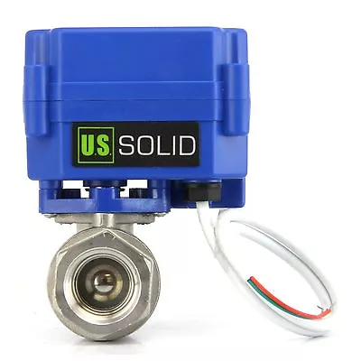 U.S. Solid 1/2  NPT Motorized Ball Valve N/C 9V 12V 24V AC/DC 2-Wire SS304 • $46.89