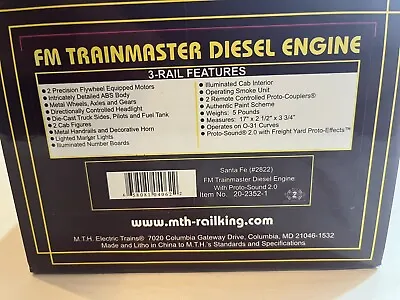 $249.99 • Buy MTH 20-2352-1 Santa Fe (Blue) Trainmaster PS2. LNIB.