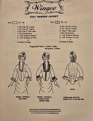 Historical  Ladies Victorian Edwardian Basque Jacket Sewing Pattern Costume  • £15