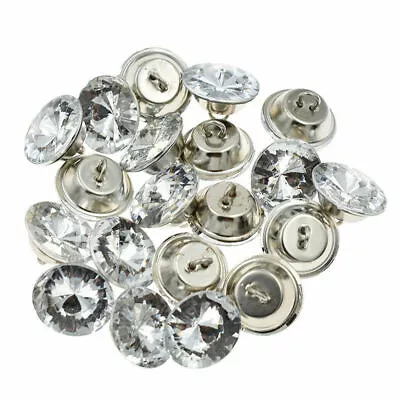 $3.50 • Buy 50Pcs Crystal Rhinestone Buttons Shank Button Sofa Decor Decoration Handmade Sew