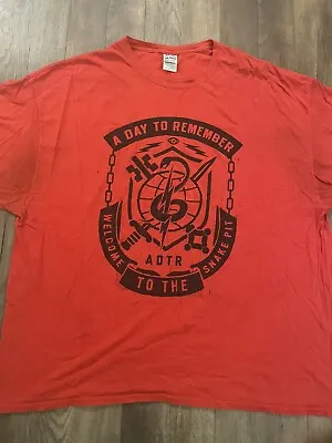 A Day To Remember T Shirt Size 3XL Welcome To The Snake Pit Band Red Gildan • $19.99