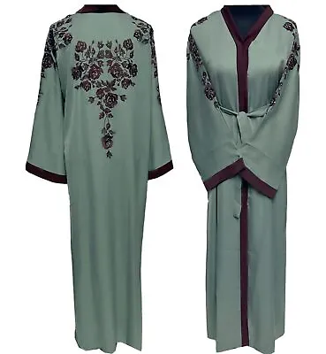 Latest Design Women Abaya Farasha Jalabiya Long Dress Embroidery • £42.99