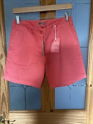 £14.99 • Buy Womens Musto Sailing Coral Pink Cotton Cargo Shorts 10 NWT 