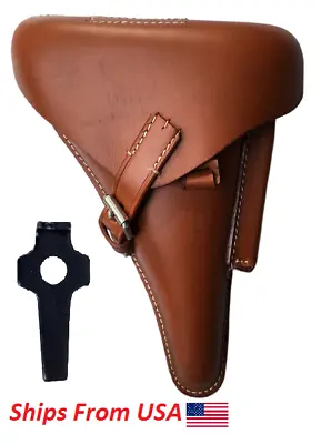 £32.22 • Buy WWII GERMAN LUGER P08 Hardshell BROWN LEATHER HOLSTER WITH TAKE DOWN TOOLS