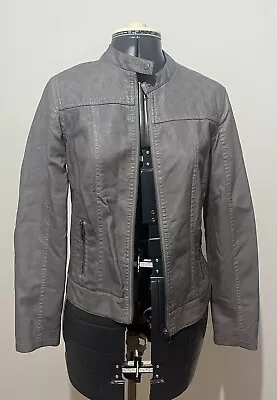 Lovely Jeanswest  Grey Leather Look Jacket S 8 • $10
